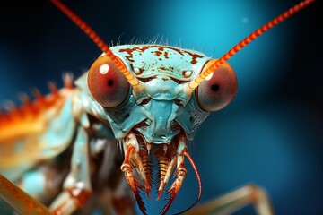 close up of a insect, praying mantis - obrazy, fototapety, plakaty