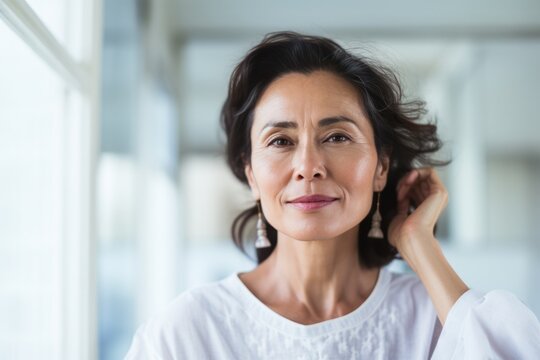 a beautiful mid-age asian woman portrait