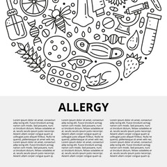 Article template with space for text and doodle allergy icons.