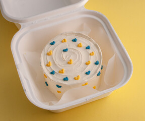 vanilla cakes with name inscriptions on different backgrounds