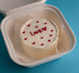 vanilla cakes with name inscriptions on different backgrounds