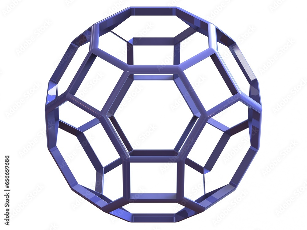 Poster wireframe shape truncated cuboctahedron 3d print model