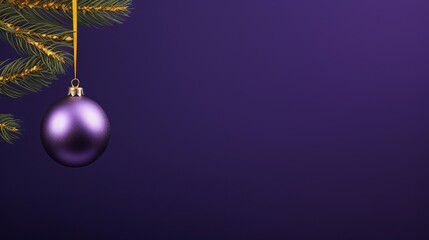 Christmas Baubles in Lilac: Shiny Holiday Ornaments and Decorative Christmas Balls on Purple Background