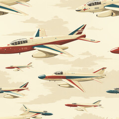 Cartoon airplane wallpaper repeat pattern 