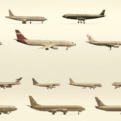 Cartoon airplane wallpaper repeat pattern 