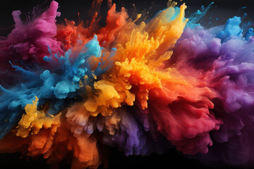 Obraz premium A painter's canvas filled with vibrant, abstract colors that evoke emotion and imagination. Concept of abstract art. Generative Ai.