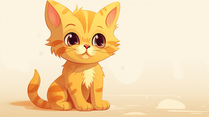 Obraz premium Baby Cat in Clean Vector Style
