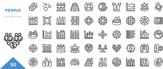 Fototapeta na wymiar people outline icon collection. Minimal linear icon pack. Vector illustration