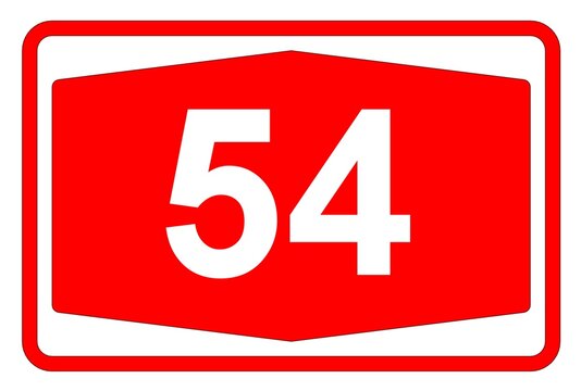 Illustration eines Autobahnschildes der Autobahn 54 in der Schweiz	