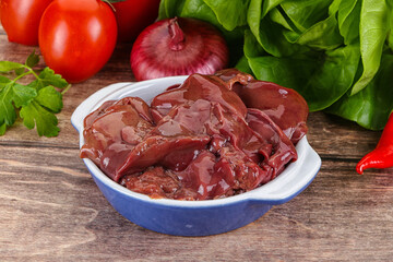 Raw chicken liver for cooking