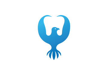 Dental Hawk Logo Design - Animal Logo Design Template