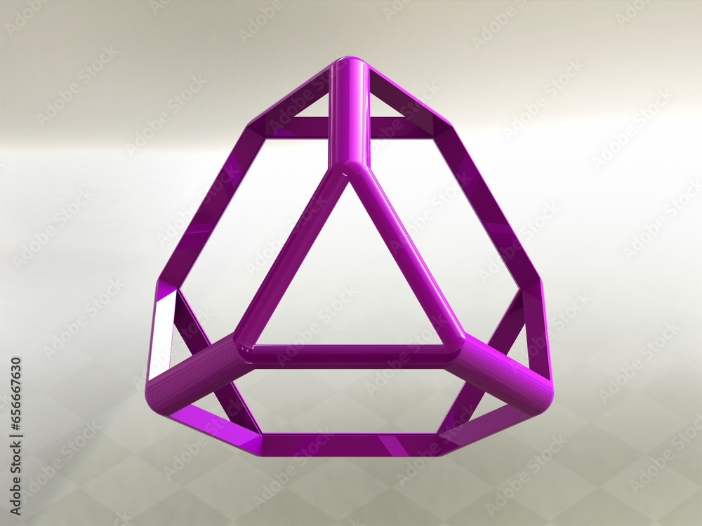 Poster wireframe shape truncated tetrahedron 3d print model