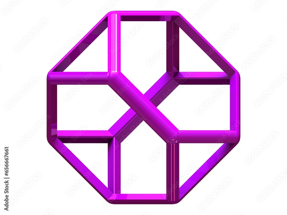 Poster wireframe shape truncated tetrahedron 3d print model
