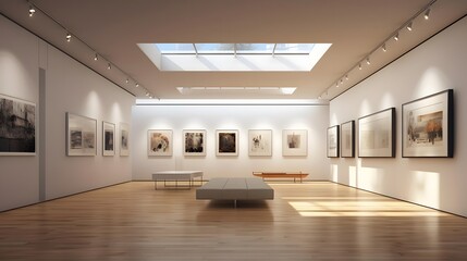 3D rendering of the exhibition in the Museum of Modern Art.