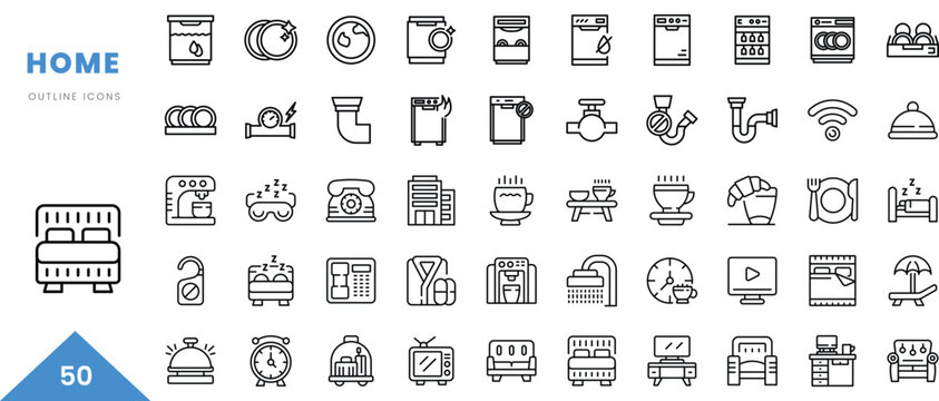 home outline icon collection. Minimal linear icon pack. Vector illustration