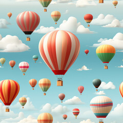 Hot air balloon cartoon repeat pattern