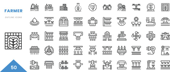 farmer outline icon collection. Minimal linear icon pack. Vector illustration - obrazy, fototapety, plakaty