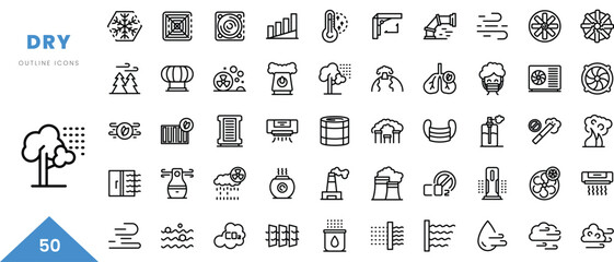 dry outline icon collection. Minimal linear icon pack. Vector illustration - obrazy, fototapety, plakaty