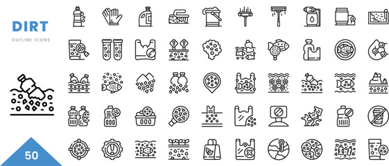 dirt outline icon collection. Minimal linear icon pack. Vector illustration