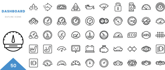 dashboard outline icon collection. Minimal linear icon pack. Vector illustration