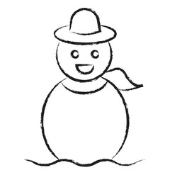 Hand drawn Snowman icon