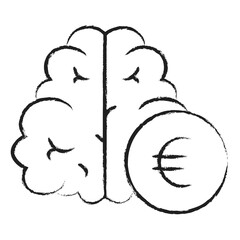 Hand drawn Euro Think icon