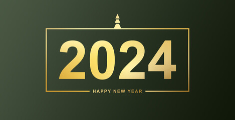 2024 Happy new year number, Gold luxury design for greeting, Premium 2024 symbol vector design.