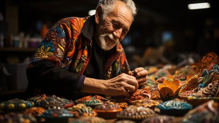 Art and Craftsmanship. Hispanic artisans and craftsmen with handmade creations, whether it's pottery, textiles, or artwork.