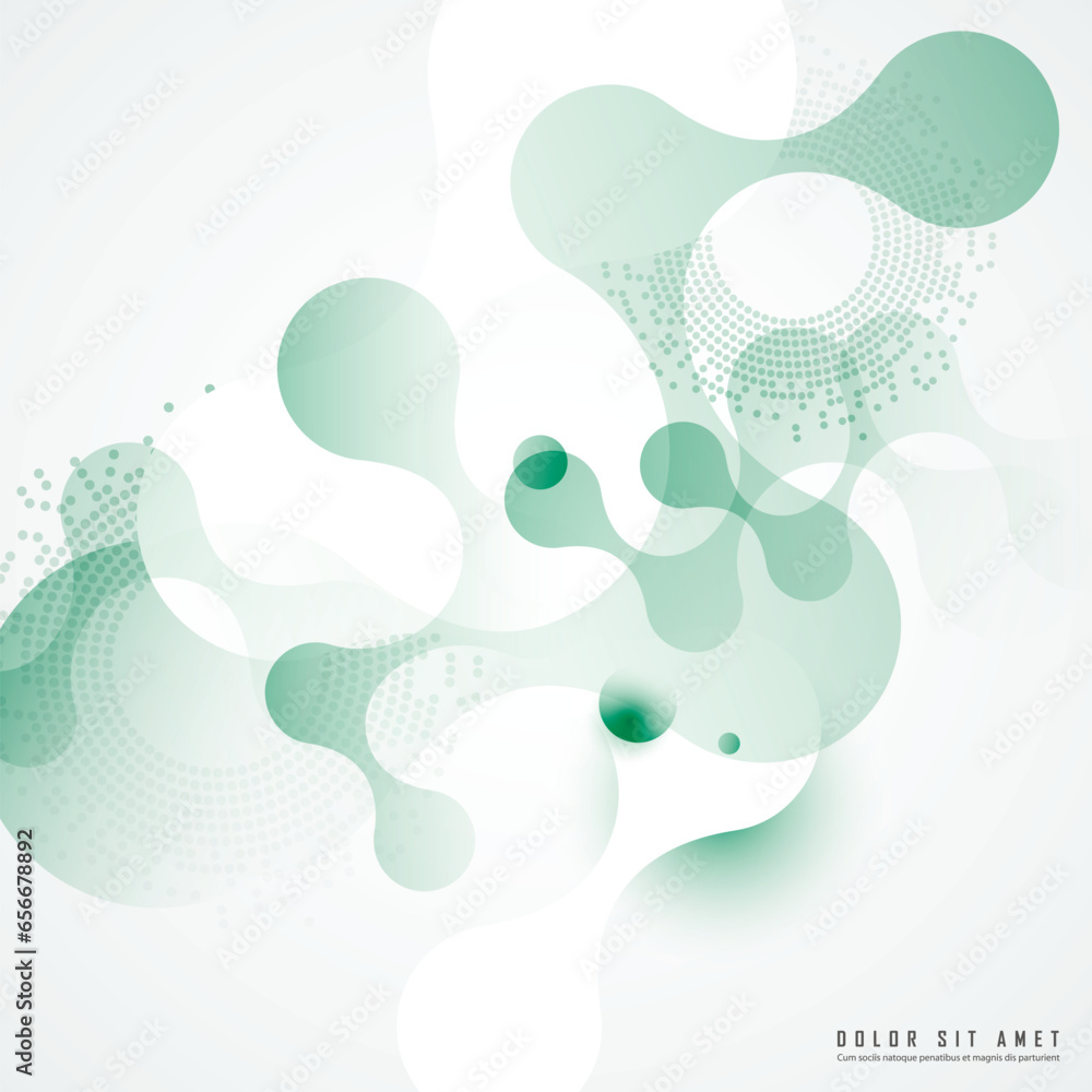 Poster Beautiful structure DNA molecules. Line art pattern with connect dot line for concept design. Social media Vector background