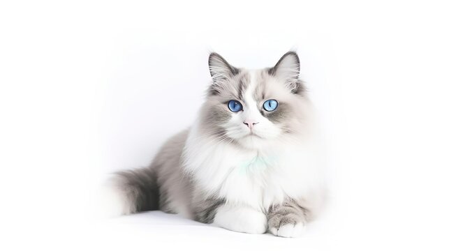 A beautiful male blue bicolor Ragdoll purebreed cat