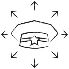 Hand drawn Police hat icon