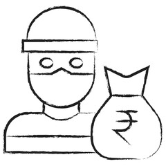 Hand drawn Rupees Robber icon