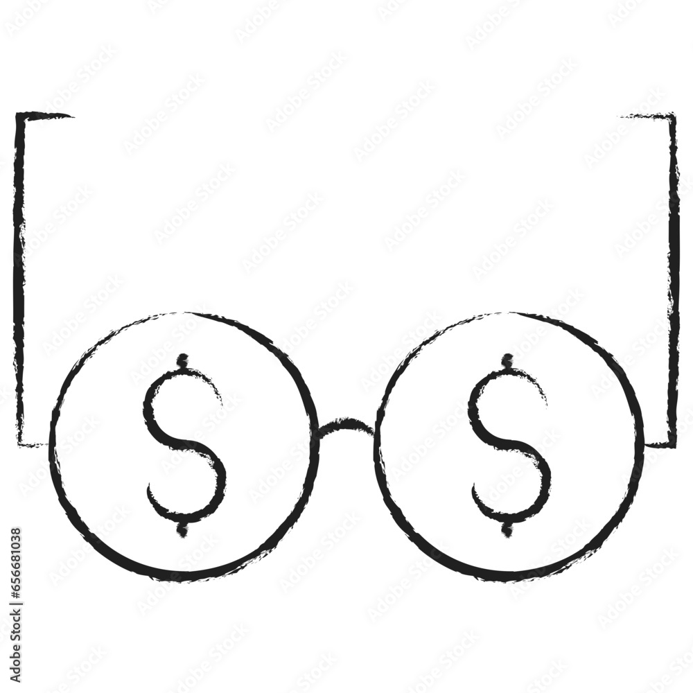 Canvas Prints Hand drawn Dollar Glasses icon