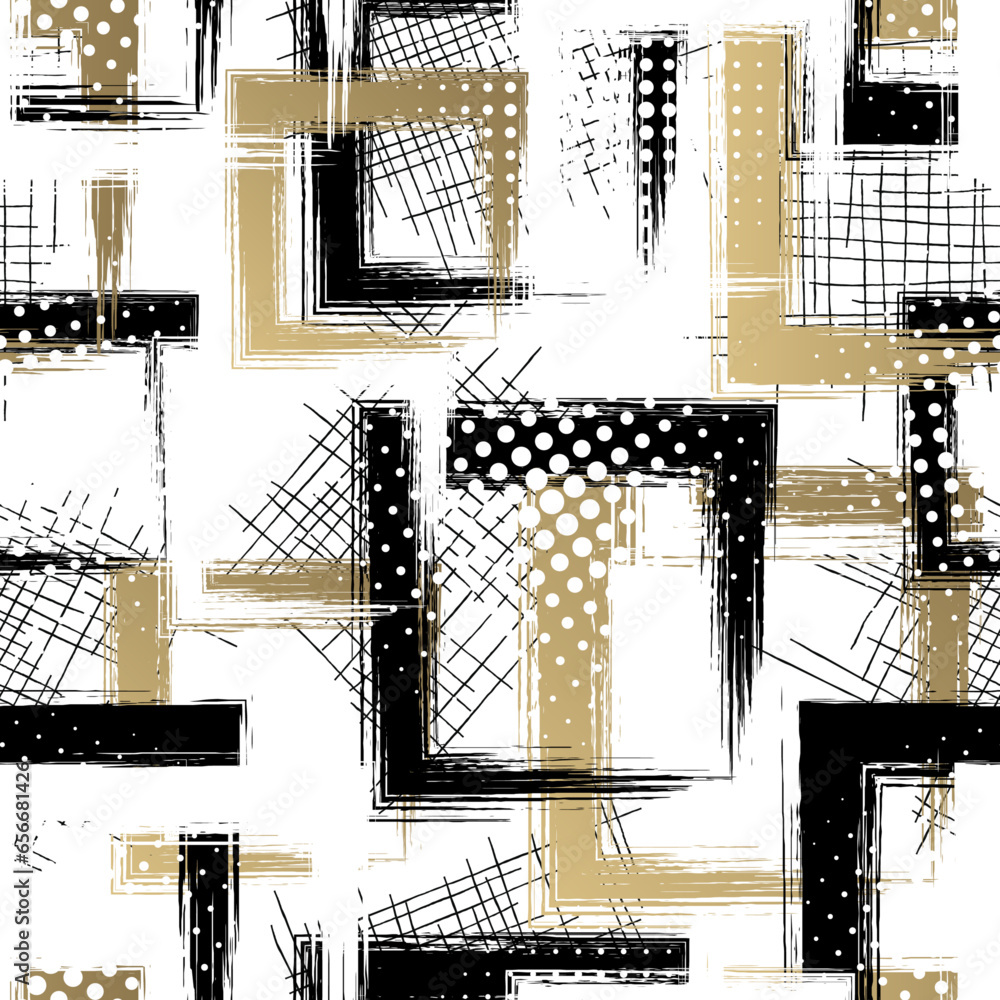 Poster abstract geometric seamless pattern. repeating geometry line background for design prints. repeated 