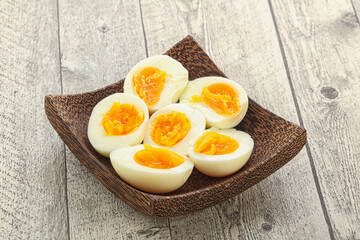 Boiled chicken egg for breakfast