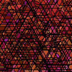 abstract vector stained-glass mosaic background - dark red