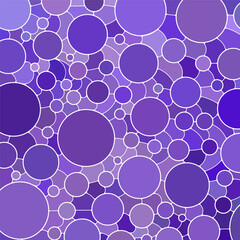 abstract vector stained-glass mosaic background - purple and violet circles