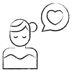 Hand drawn Woman Love icon