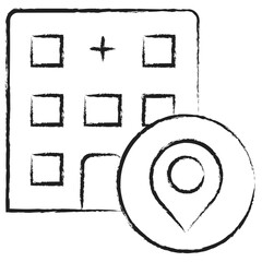Hand drawn Clinic Location icon
