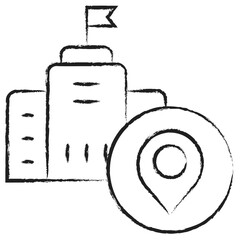 Hand drawn School Location icon