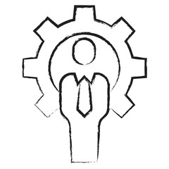 Hand drawn User cog icon