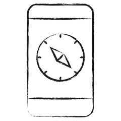 Hand drawn Mobile Compass icon