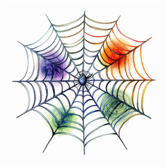Spider web watercolor paint art
