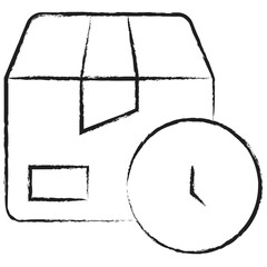 Hand drawn Package Box Time icon