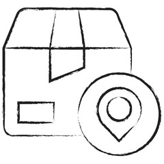 Hand drawn Place Package box Place icon