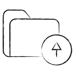 Hand drawn Folder Upload icon