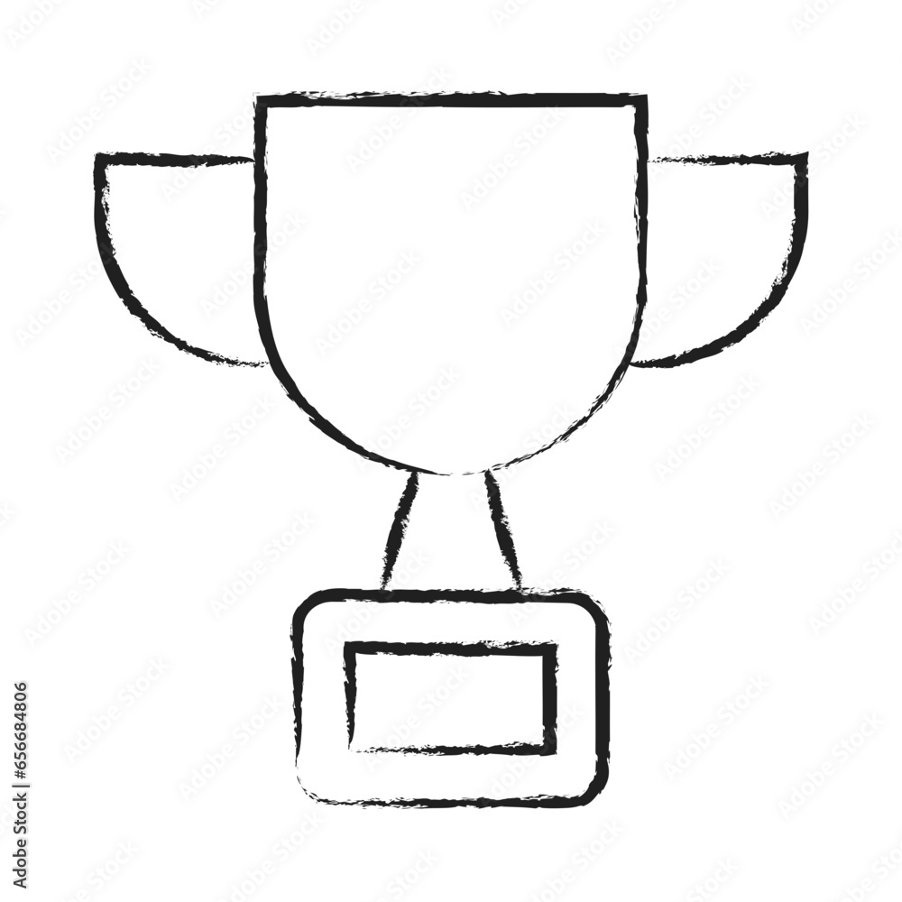 Poster hand drawn trophy icon