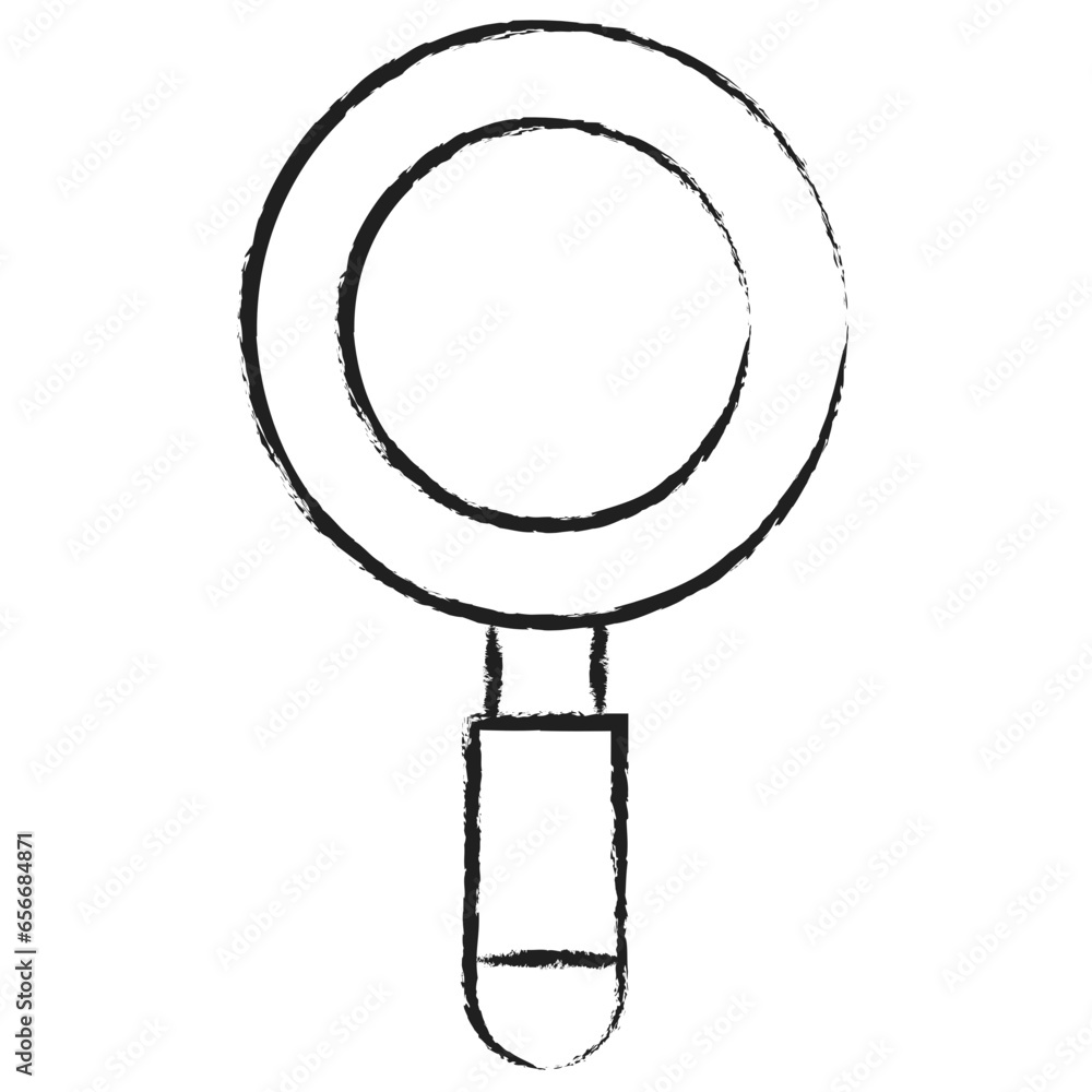 Sticker hand drawn magnifier icon