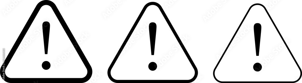 Wall mural Warning line icon. Attention sign. PNG