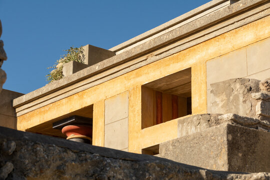 Knossos, Heraklion, Crete, Greece - September 21st 2023 - The ruins of the beautiful Knossos Palace, Crete, Greece.